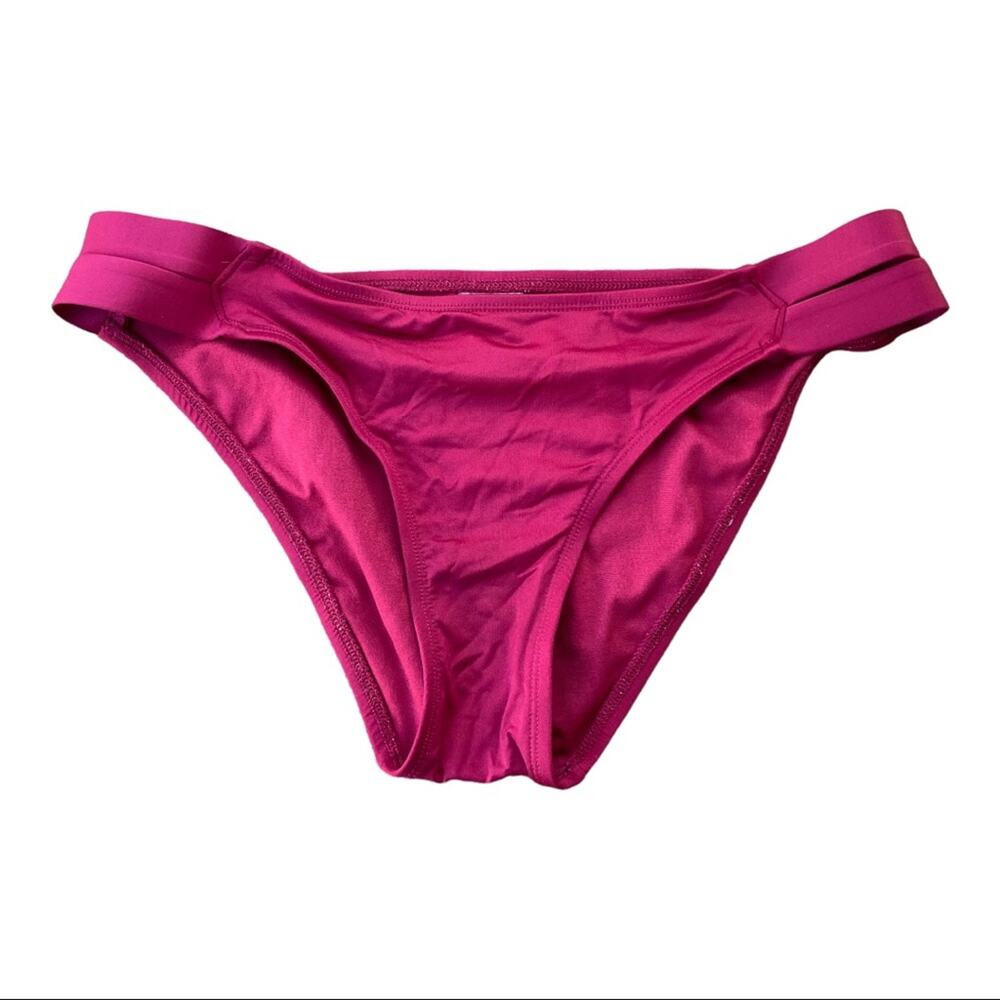Mossimo Supply Co. Cranberry Red Double Strap Low Cut Bikini Bottom Size Medium